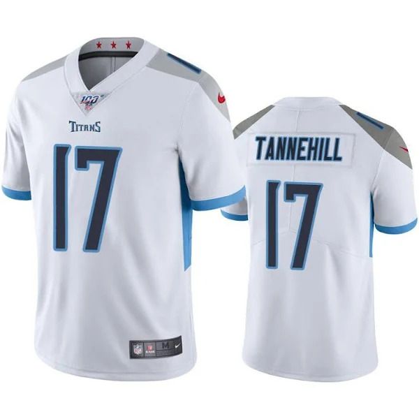 Men Tennessee Titans #17 Ryan Tannehill Nike White 100th Vapor Limited NFL Jersey->tennessee titans->NFL Jersey